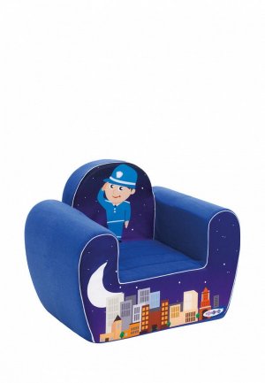 Игрушка Paremo Бескаркасное (мягкое) детское кресло Экшен, Полицейский. Цвет: синий