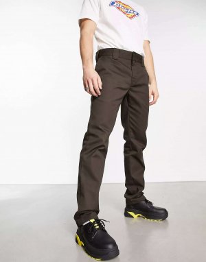 Темно-коричневые узкие рабочие брюки-чиносы 872 Dickies. Цвет: коричневый