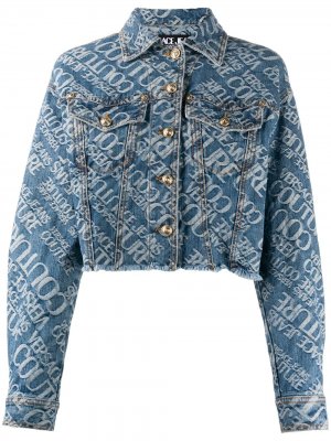 Джинсовая куртка с логотипом Versace Jeans Couture. Цвет: синий