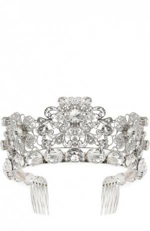 Диадема с кристаллами Dolce & Gabbana. Цвет: серебряный