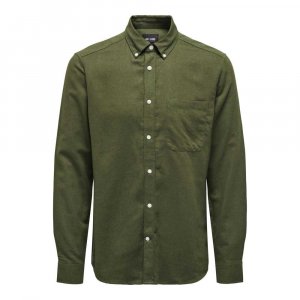 Рубашка с длинным рукавом Gudmund Slim, зеленый Only & Sons