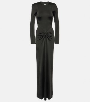 Платье макси из джерси со сборками , черный Victoria Beckham