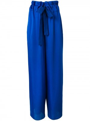 Расклешенные брюки с высокой талией Maison Rabih Kayrouz. Цвет: синий