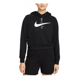 Толстовка (WMNS) Sportswear Full Logo Hoodie 'Black', черный Nike