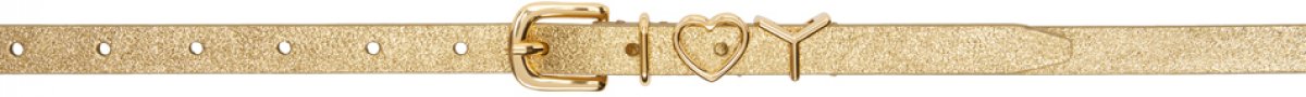 Золотой узкий ремень с сердечком в форме буквы Y Y/Project