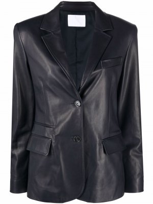 Single-breasted leather blazer Drome. Цвет: синий