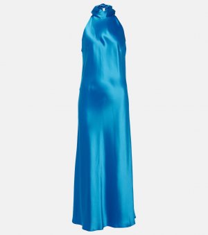 Платье миди siena с воротником халтер , синий Galvan