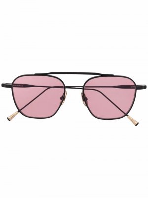 Солнцезащитные очки-авиаторы с затемненными линзами Lunetterie Générale. Цвет: черный
