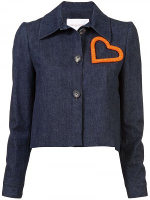 Джинсовая куртка с декором в виде сердца Carolina Herrera. Цвет: синий