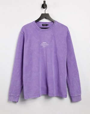 Сиреневый свитшот с вышивкой от комплекта -Фиолетовый цвет Burton Menswear