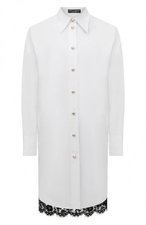 Рубашка из хлопка и вискозы Dolce & Gabbana. Цвет: чёрно-белый