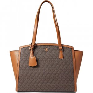 Женская большая сумка-тоут MICHAEL KORS Chantal с большой молнией и коричневым/желудевым верхом