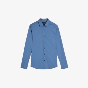 Рубашка Marros из хлопкового джерси с длинными рукавами , синий Ted Baker