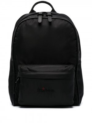 Рюкзак с вышитым логотипом Kiton. Цвет: черный