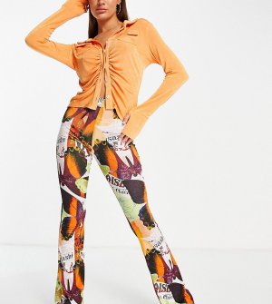 Расклешенные брюки со сборками в области ягодиц и принтом от комплекта ASYOU-Разноцветный AsYou