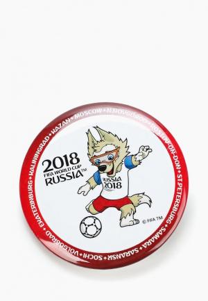 Значок 2018 FIFA World Cup Russia™ Zabivaka. Цвет: белый