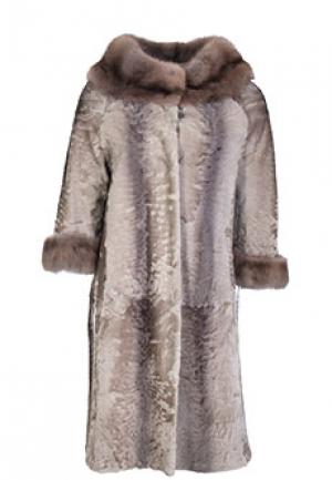 Меховое пальто каракуль BELLINI. Цвет: бежевый
