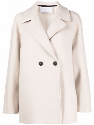 Двубортное шерстяное пальто Harris Wharf London. Цвет: бежевый