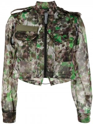 Укороченная куртка Blossom с камуфляжным принтом Mr & Mrs Italy. Цвет: зеленый