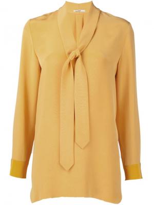 Блузка с завязками на горловине Edun. Цвет: жёлтый и оранжевый