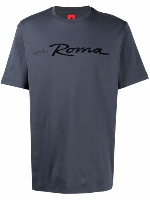 Logo-print cotton T-shirt Ferrari. Цвет: серый