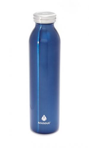 Бутылка для воды емкостью 20 унций из нержавеющей стали в стиле ретро Manna. Цвет: голубой