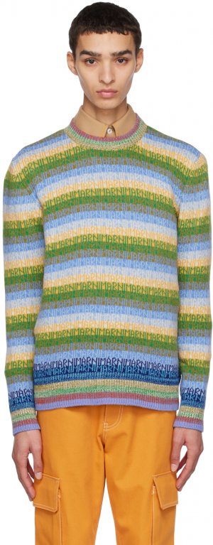 Синий полосатый свитер Marni