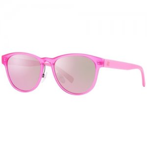 Солнцезащитные очки UNITED COLORS OF BENETTON, кошачий глаз, оправа: пластик, ударопрочные, с защитой от УФ, зеркальные, для женщин, розовый Benetton. Цвет: розовый
