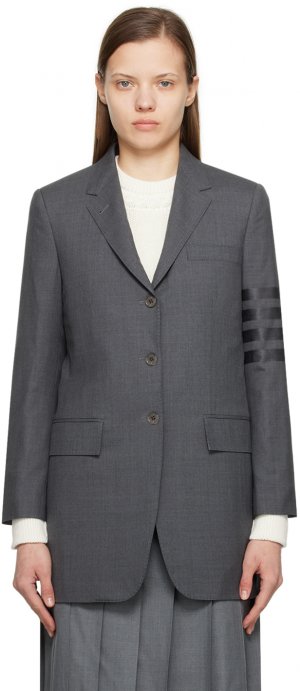 Серый пиджак с 4 полосами Thom Browne