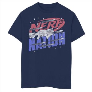 Футболка с графическим логотипом Nation Americana для мальчиков 8–20 лет Nerf