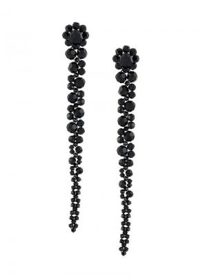 Длинные серьги из граненых кристаллов Simone Rocha. Цвет: черный
