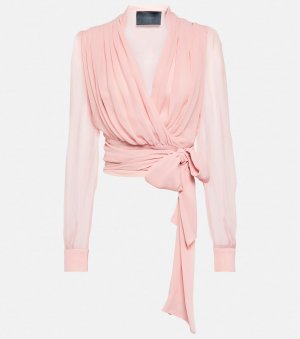 Шелковая блузка с поясом COSTARELLOS, розовый Costarellos