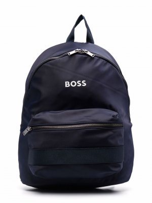 Рюкзак с логотипом BOSS Kidswear. Цвет: синий