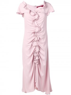 Расклешенное платье с оборками Sies Marjan. Цвет: розовый