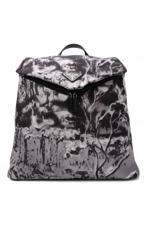 Текстильный рюкзак Prada. Цвет: серый