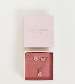Серьги и ожерелье цвета розового золота -Золотой Ted Baker