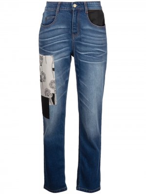 Укороченные джинсы в технике пэчворк Hellessy. Цвет: синий