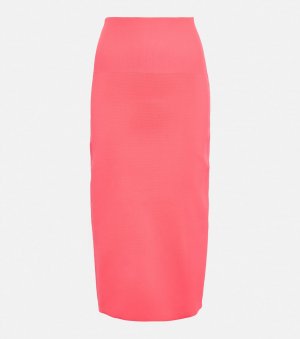 Трикотажная юбка миди с завышенной талией VB Body, розовый Victoria Beckham