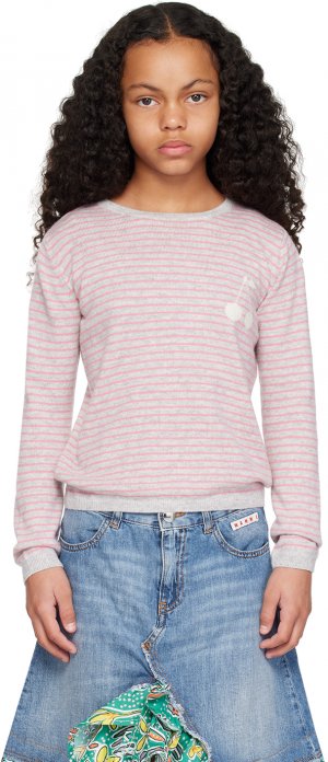 Детский свитер серо-розового цвета с брюнелью Bonpoint
