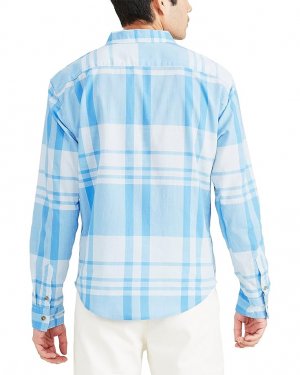 Рубашка Dockers Supreme Flex Modern Fit Long Sleeve Shirt, цвет Cendre Blue/Crystal Cove Plaid