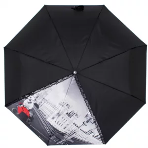 Зонт складной женский автоматический 20103 FJ черный Flioraj