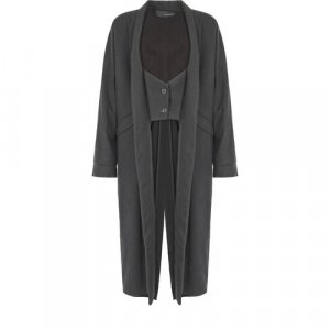 Пальто , силуэт свободный, средней длины, размер 40, черный Isabel Benenato. Цвет: черный