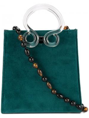Бархатная сумка на плечо Lizzie Fortunato Jewels. Цвет: зеленый