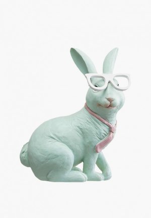 Фигурка декоративная Decogallery Кролик 22х15 см. Цвет: голубой