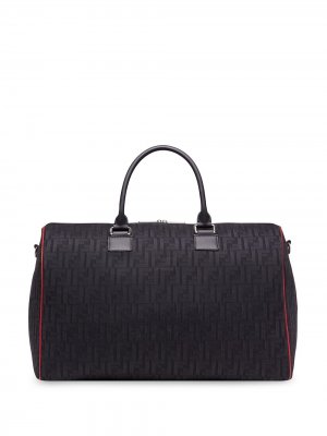 Дорожная сумка с тисненым логотипом Fendi. Цвет: черный