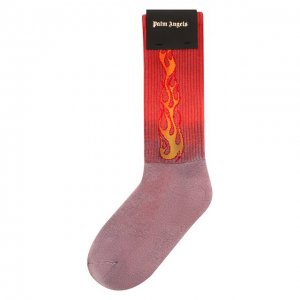 Хлопковые носки Palm Angels. Цвет: красный