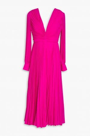 Платье миди из шифона со складками и сборками BADGLEY MISCHKA, розовый Mischka