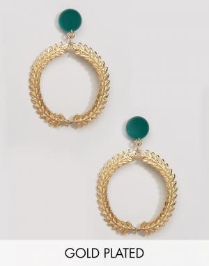 Позолоченные серьги с кольцами Gogo Philip. Цвет: золотой