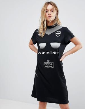 Платье в спортивном стиле с логотипом Cheap Monday. Цвет: черный