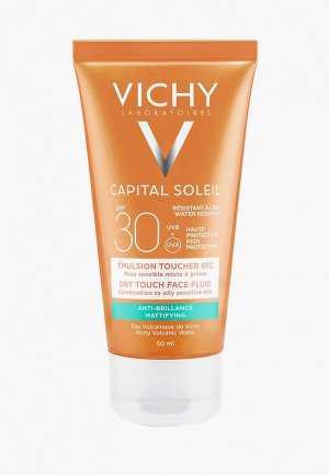 Эмульсия для лица Vichy матирующая капитал идеал солей драй тач SPF30 50мл Длительный матирующий эффект, легкая текстура любого типа кожи. Цвет: прозрачный